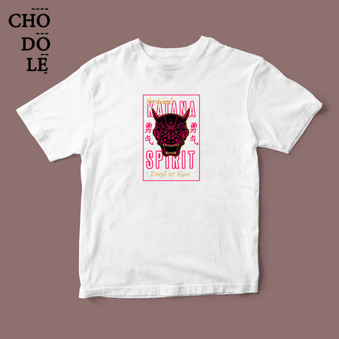 Áo thun unisex cotton 100% in hình Japan Oni Mask