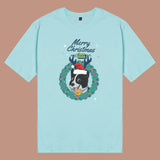 Áo thun unisex cotton 100% in hình Pet Lover Xmas - Border Collie (nhiều màu)