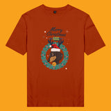 Áo thun unisex cotton 100% in hình Pet Lover Xmas - Dachshund (nhiều màu)