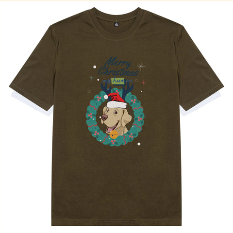 Áo thun unisex cotton 100% in hình Pet Lover Xmas - Labrador (nhiều màu)