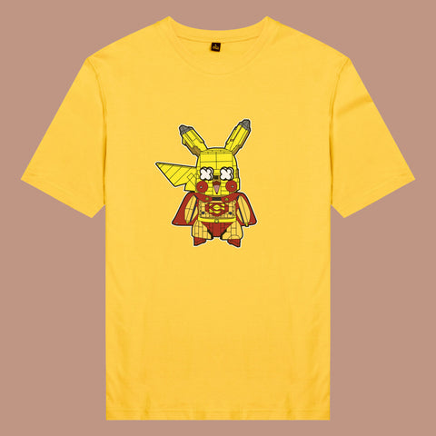 Áo thun unisex cotton in hình funky cartoon series - pikachu superman (nhiều màu)