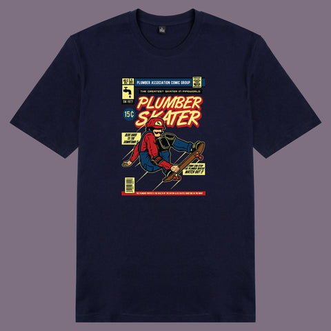 Áo thun unisex cotton 100% in hình Plumber Skater (nhiều màu)
