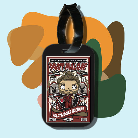 Travel tag cho túi xách/balo du lịch in hình pop culture cartoon series - Post Malone