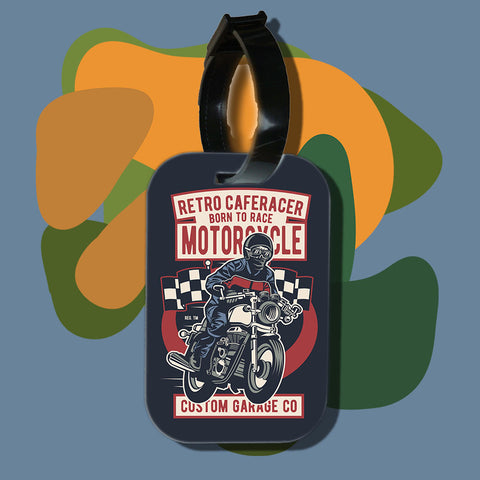 Travel tag cho túi xách/balo du lịch in hình retro cafe racer