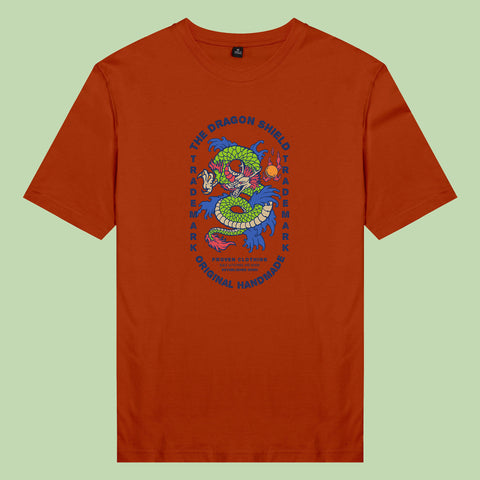 Áo thun unisex cotton 100% in hình Retro Dragon (nhiều màu)