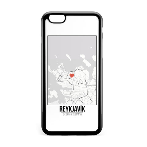 Ốp lưng dẻo iphone in hình Love City Map - Reykjavik