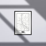 Tranh poster khổ A3 giấy mỹ thuật in hình Love City - Riga