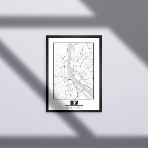 Tranh poster khổ A3 giấy mỹ thuật in hình Love City - Riga