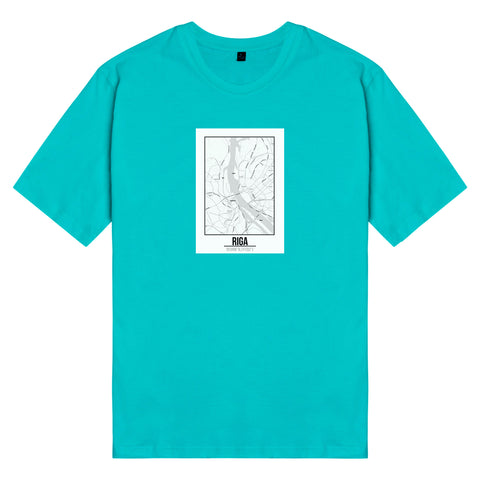 Áo Thun unisex in hình Love City Map - Riga