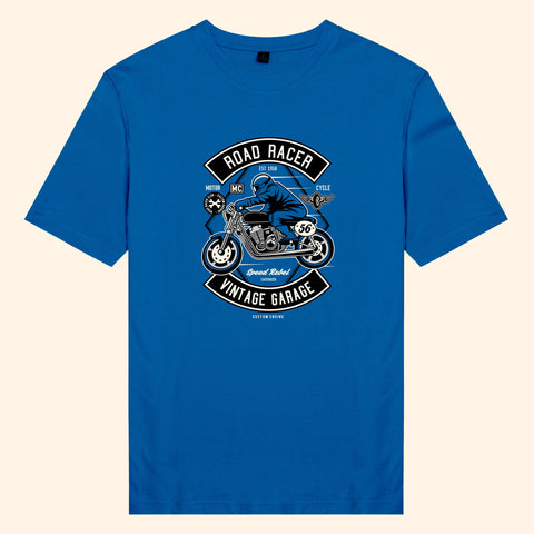 Áo thun unisex cotton 100% in hình Biker - Road Racer (nhiều màu)