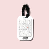 Travel tag cho túi xách/balo du lịch in hình Love City Map - Saigon