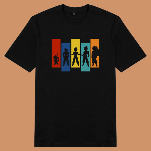Áo thun unisex cotton in hình Dragonball - Saiyan Revolution (nhiều màu)