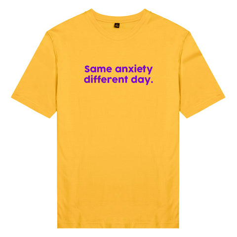 Áo thun cotton 100% in chữ Same Anxiety Different day
