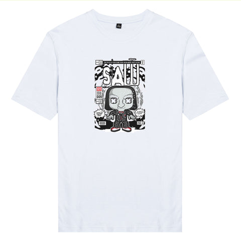 Áo thun unisex cotton in hình pop culture cartoon series - Saw Billy (nhiều màu)