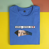 Áo thun unisex cotton in hình Senpai Notice me - Girl with pearl earring