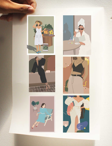Set A4 sticker ủi lên áo, túi tote - Set 15