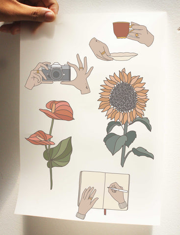 Set A4 sticker ủi lên áo, túi tote - Set 20
