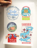 In custom theo ý thích set A4 sticker ủi lên áo, túi tote