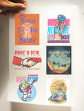 Set A4 sticker ủi lên áo, túi tote - Set 7