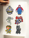 Set A4 sticker ủi lên áo, túi tote - Set 8