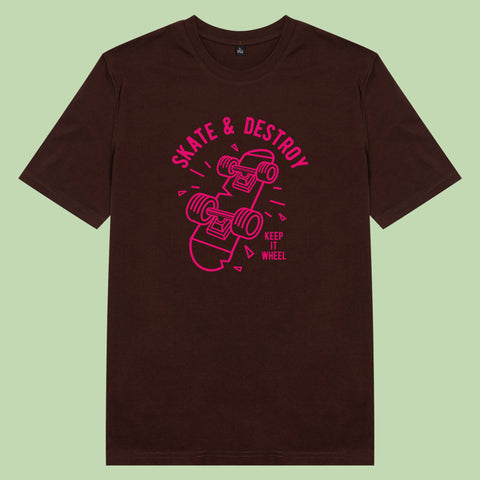 Áo thun unisex cotton 100% in hình Skate Destroy (nhiều màu)