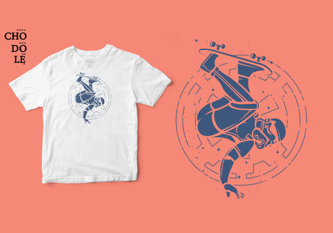 Áo thun unisex cotton 100% in hình Super Heroes Series - Skate Trooper (nhiều màu)