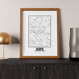 Tranh poster khổ A3 giấy mỹ thuật in hình Love City - Skopje