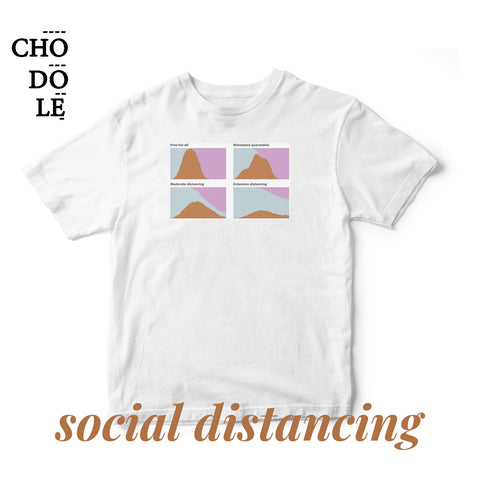 Áo thun unisex cotton 100%  in hình Anti-Corona , Social Distancing