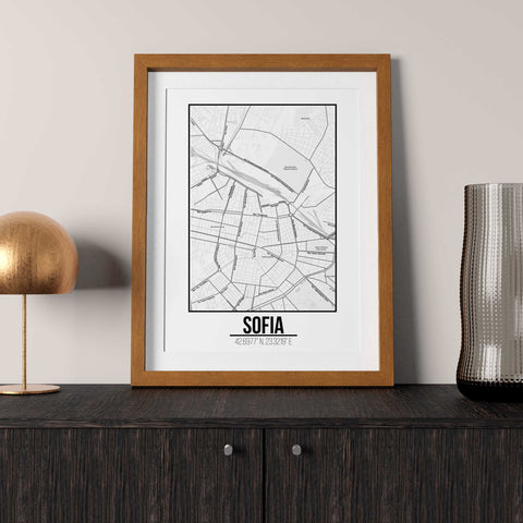 Tranh poster khổ A3 giấy mỹ thuật in hình Love City - Sofia