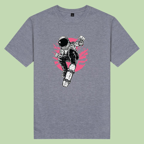 Áo thun unisex cotton 100% in hình Space Skater (nhiều màu)