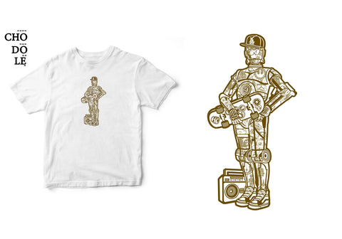 Áo thun unisex cotton 100% in hình Super Heroes Series - Street C3P0 (nhiều màu)