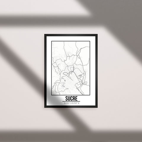 Tranh poster khổ A3 giấy mỹ thuật in hình Love City - Sucre