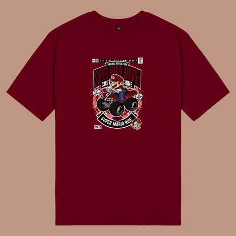 Áo thun unisex cotton in hình pop culture cartoon series - super mario ride (nhiều màu)