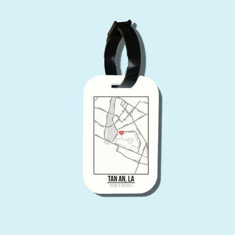Travel tag cho túi xách/balo du lịch in hình Love City Vietnam - Tan An, Long An