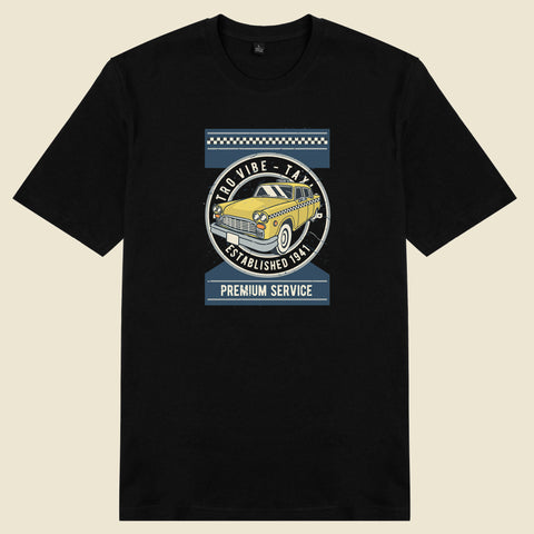 Áo thun unisex cotton 100% in hình Taxi - Retro Vibe (nhiều màu)
