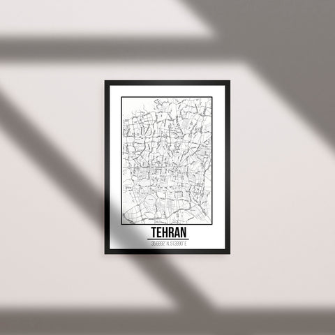 Tranh poster khổ A3 giấy mỹ thuật in hình Love City - Tehran