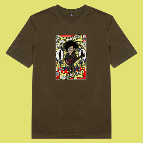 Áo thun unisex cotton in hình pop culture cartoon series - The Cure - Friday I am in love (nhiều màu)