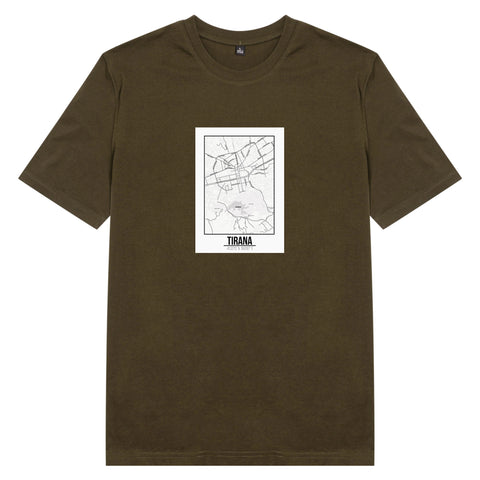 Áo Thun unisex in hình Love City Map - Tirana