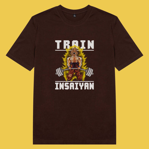 Áo thun unisex cotton in hình Dragonball - Train in Saiyan (nhiều màu)