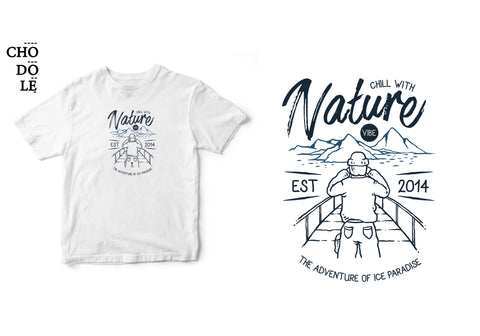 Áo thun unisex cotton 100% in hình Chill with nature.