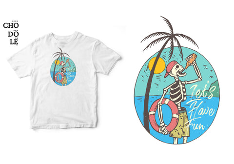 Áo thun unisex cotton 100% in hình Let's have fun.
