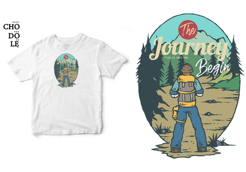 Áo thun unisex cotton 100% in hình The Journey begins