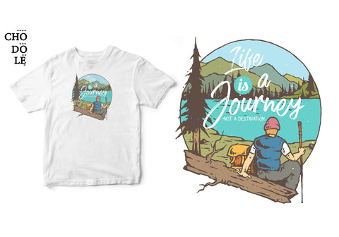 Áo thun unisex cotton 100% in hình Life is a journey not a destination.