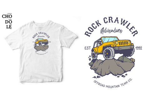 Áo thun unisex cotton 100% in hình Rock Crawler adventure