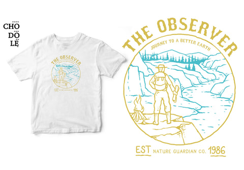 Áo thun unisex cotton 100% in hình The Observer, journey to a better earth.