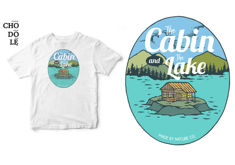 Áo thun unisex cotton 100% in hình The cabin and the lake