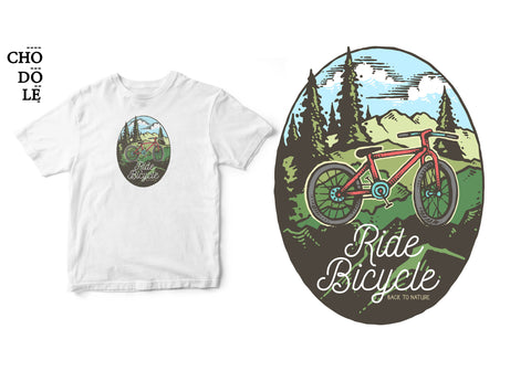 Áo thun unisex cotton 100% in hình Ride bicycle - back to nature.