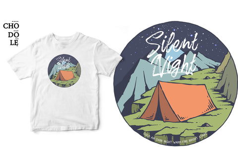 Áo thun unisex cotton 100% in hình Wanderer, searching for a Silent night