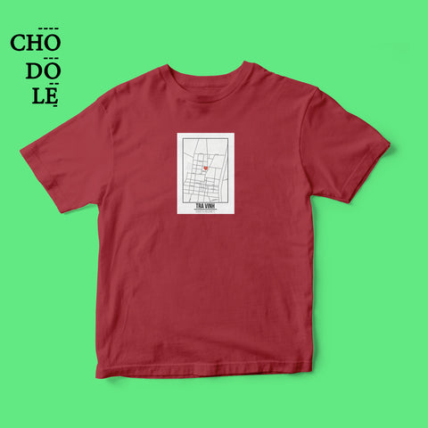 Áo thun unisex cotton 100% in hình Love City Vietnam - Tra Vinh (Nhiều màu)