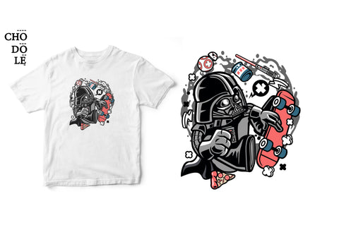 Áo thun unisex cotton 100% in hình Super Heroes Series - Vader Skater (nhiều màu)